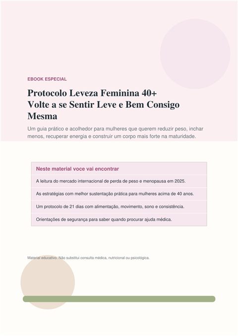 Protocolo Leveza Feminina 40+